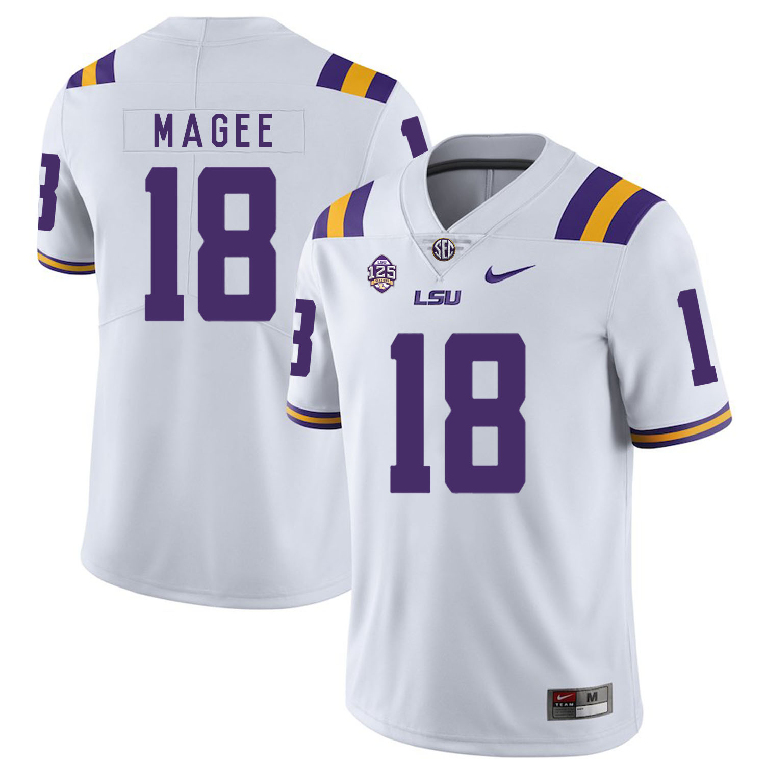 LSU Tigers 18 Terrence Magee White Nike College Football Jersey